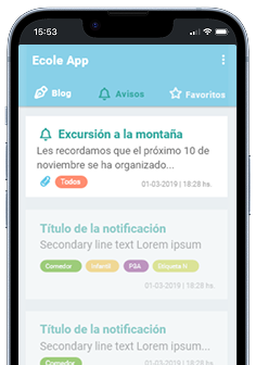 Aplicación de comunicación entre centros educativos y familias